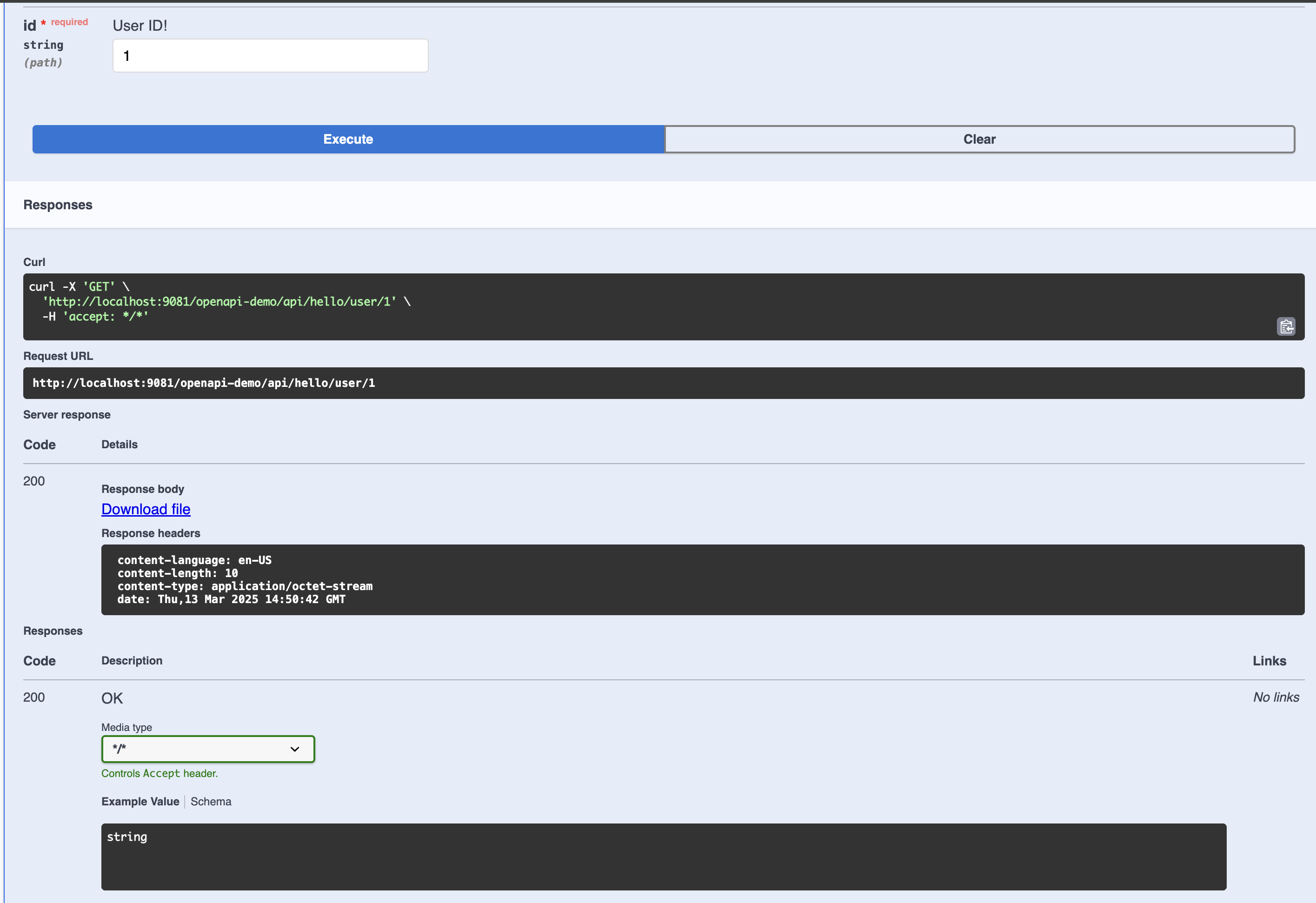 API Operations Response